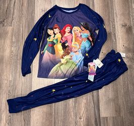 NEW WITH TAG - Disney Princess Polyester 2 Piece Pajamas. Size 10/12