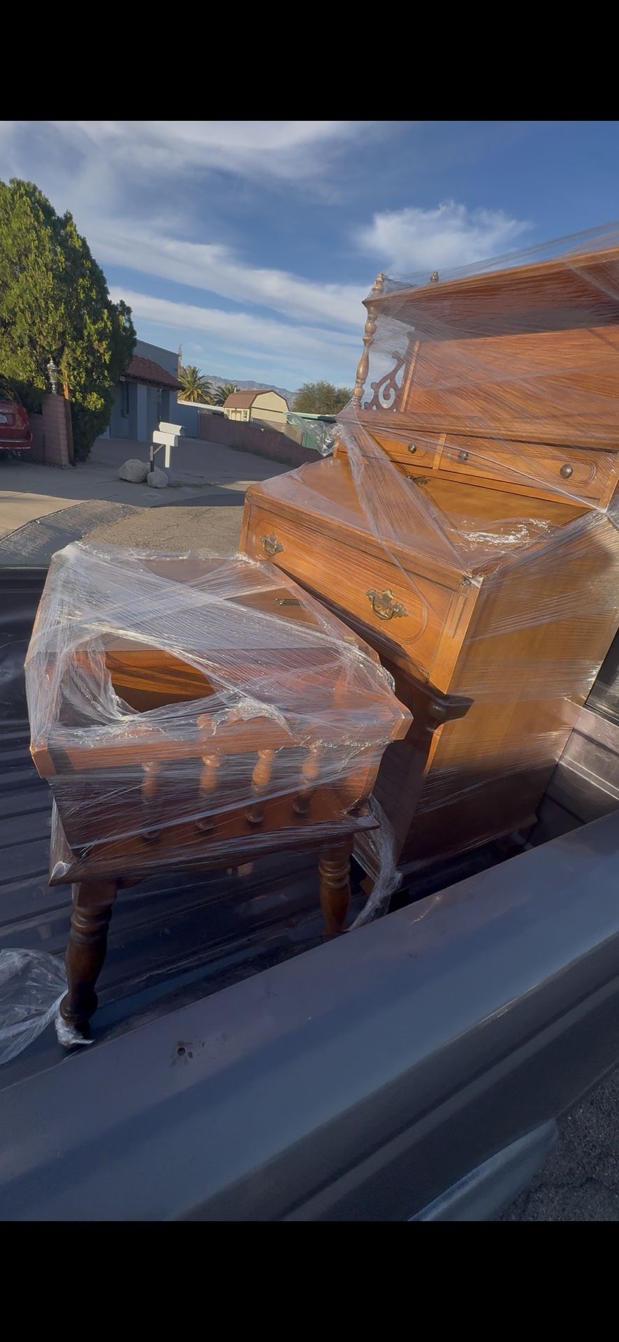 antique desk and end table
