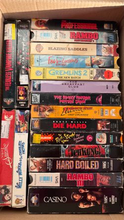 Vintage VHS Movie Lot of 16 – Cult Classics, Action & Comedy (The Terminator, Die Hard, Rambo, Casino)