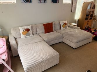Cream corduroy couch