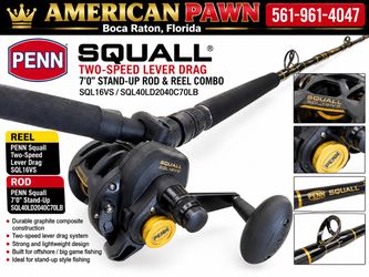 PENN Squall Two-speed Lever Drag/PENN Squall 7'0 Stand-Up Rod and Reel Combo - SQL16VS/SQL40LD2040C70LB
