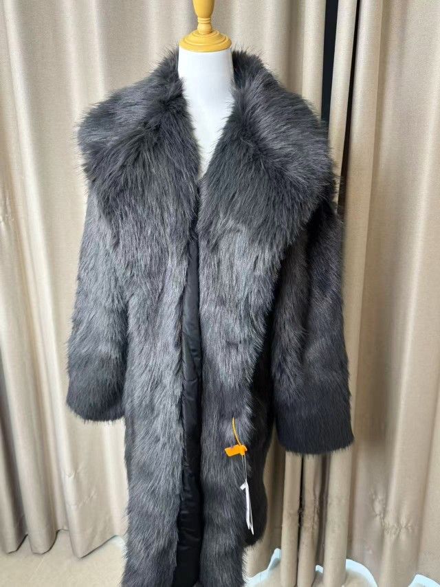 Black Fur Coat - Smoke Grey Coat