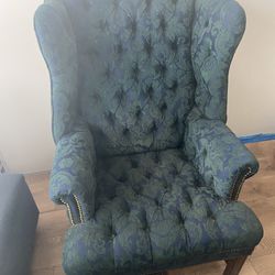 Reading Chair — Wingback Tufted Armchair 