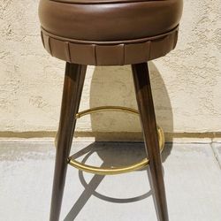 Three Mid Century Bar Stools Swivel