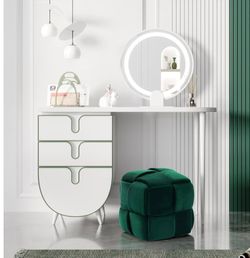 Vesgantti Velvet Ottoman Pouffe, 43 x 43 x 46 cm, Maximum Load 140 kg – Green