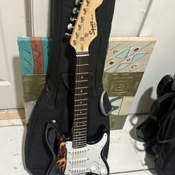 Squire Stratocaster w/ Softshell Case, Cable, And Amp
