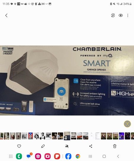 New Garage Door Opener Chamberlain B4505T with Smart Features/LED LIGHTS/battery Backup. Open Garage Door With Phone.