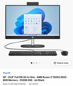 HP 23.8" All-in-One Desktop Computer
