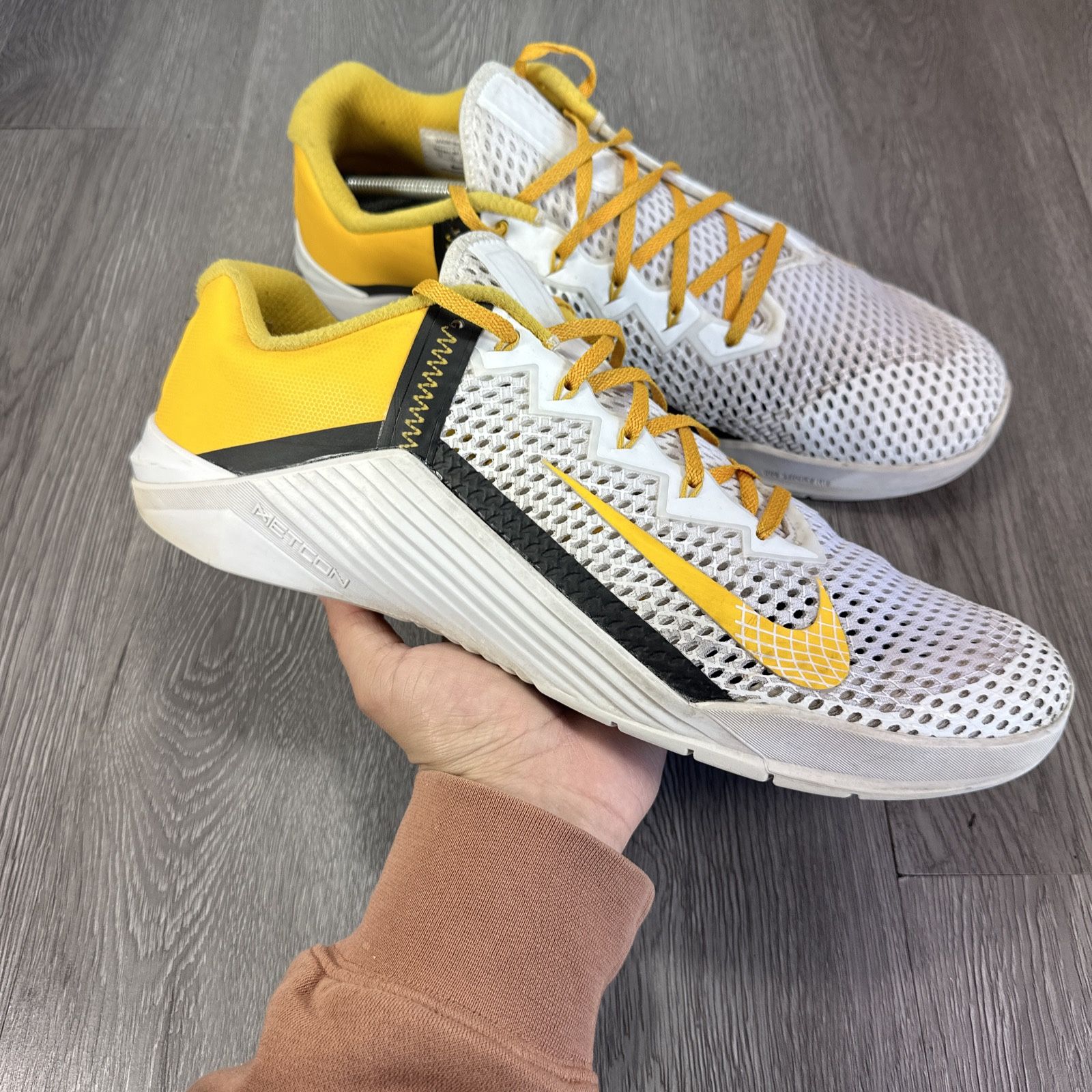 Custom Nike By You ID Metcon White Yellow DA2894 991 Mens Size 15