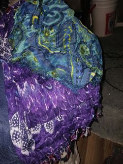 Patchwork Boho Scarf Wrap with Fringe multiple over 10