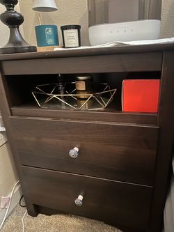 Nightstand with Bedside Lamp Included
