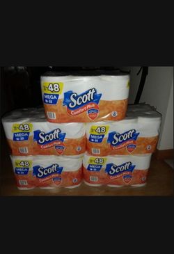 (5 PACKS) Scott Comfort Plus Toilet Paper 12 Mega Rolls = 48 Regular Rolls Each Package