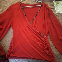 Nice Fancy Red Blouse 