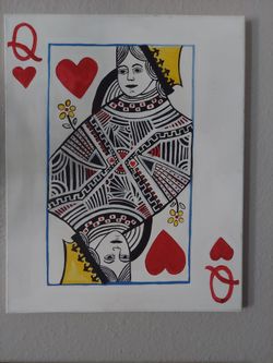 Queen of hearts original art on canvas