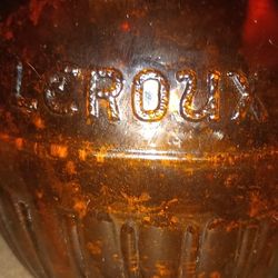 Vintage/Antique Late 1930-early 50s  Empty Amber Embossed Liquor Bottle