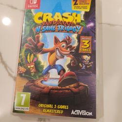 New CRASH BANICOOT NSANE TRILOGY Ninetendo Switch paid $39.99 plus tax Christmas gift never used.