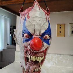 Chopped off clown head mask Halloween creepy