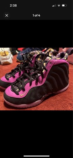 Nike Little Posite One High Top Synthetic Sneakers Purple/Black Kids 13C