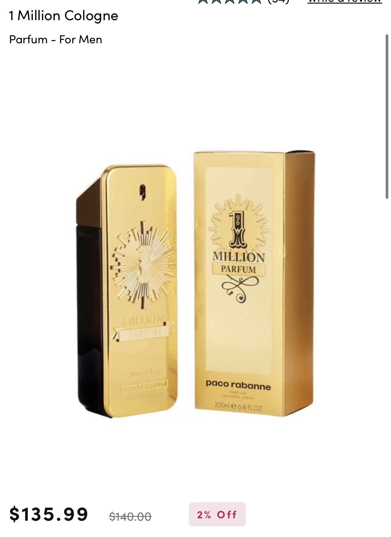 1 Million Cologne 100ml - Check Description - Unopened