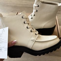 White Combat Boots Women’s Size 7.5