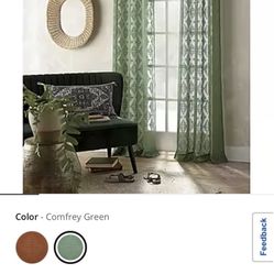 Green Sheer Curtains - 84 Length