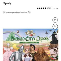 WIZARD OF OZ EMERALD CITY OPOLY Board Game NEW Collectors Edition Monopoly style