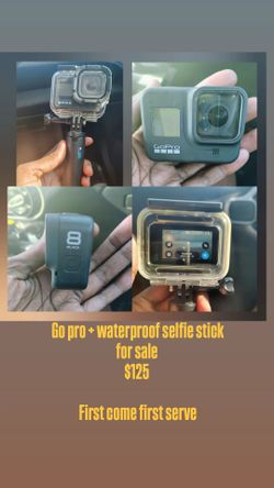 Go pro with waterproof selfie stick