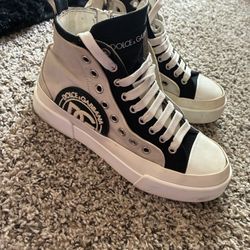 Dolce&Gabbana High-Top Sneakers Canvas Black White