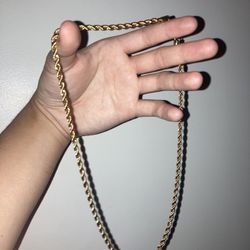 22 Inch Gold Plated Rope Chain
