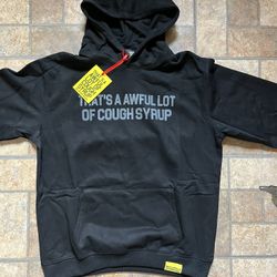 Awful Lot Of Cough Syrup Black Tonal Hoodie