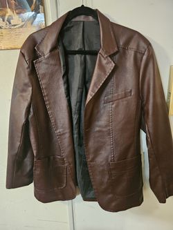 BRAND NEW MEN'S LEATHER JACKET SIZE 42R COLOR BROWN