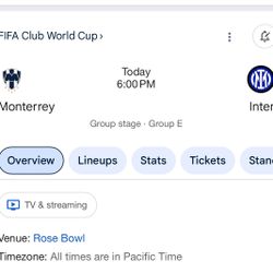 FIFA Club World Cup Inter Vs Monterrey