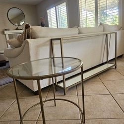 Gold Glass Console & Side Tables