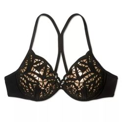 Black/copper mesh bikini- 34 DD -New