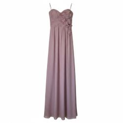 Elegant pink Mauve Ruffle Maxi Dress