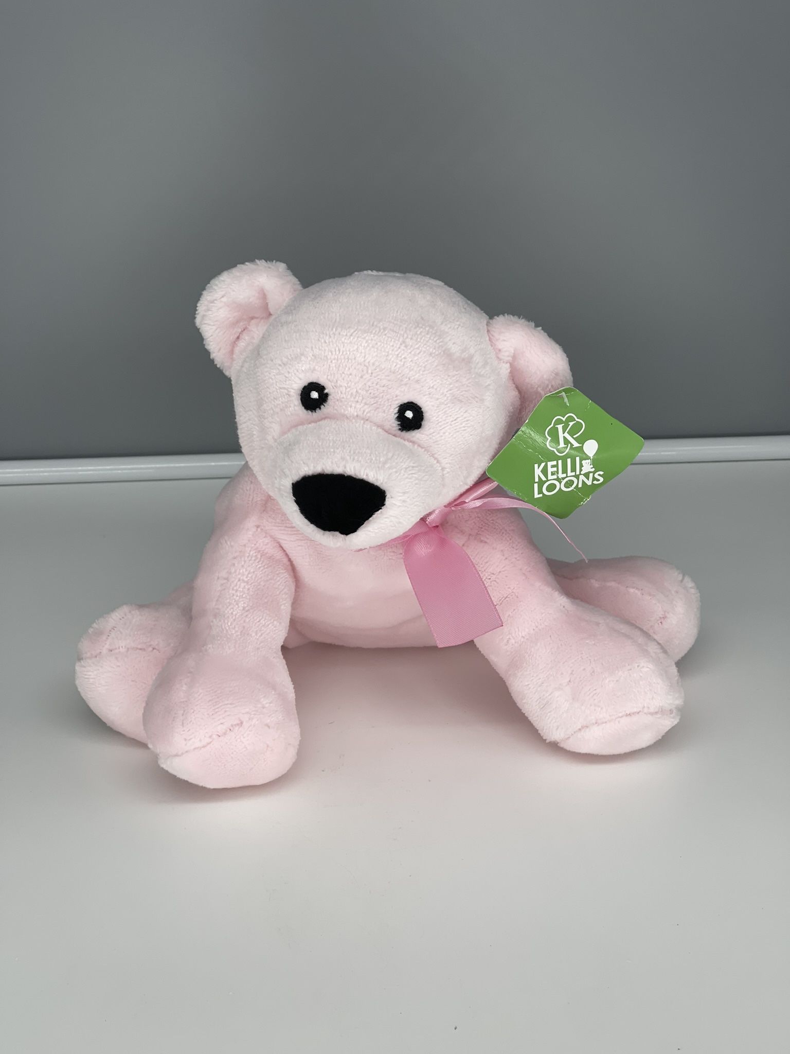7.5 inch Pink Bear with Pink Ribbon -NWT