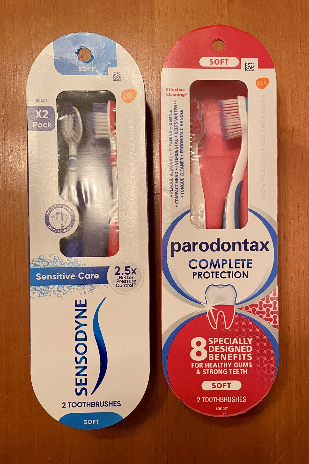 Sensodyne or Parodontax 2 pk toothbrushes