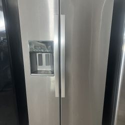 Stainless Steel Whirlpool Side-by-Side Refrigerator 