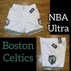 Ultra NBA Active Mesh Basketball Shorts 8” Boston Celtics New! Men’s Sz L & S