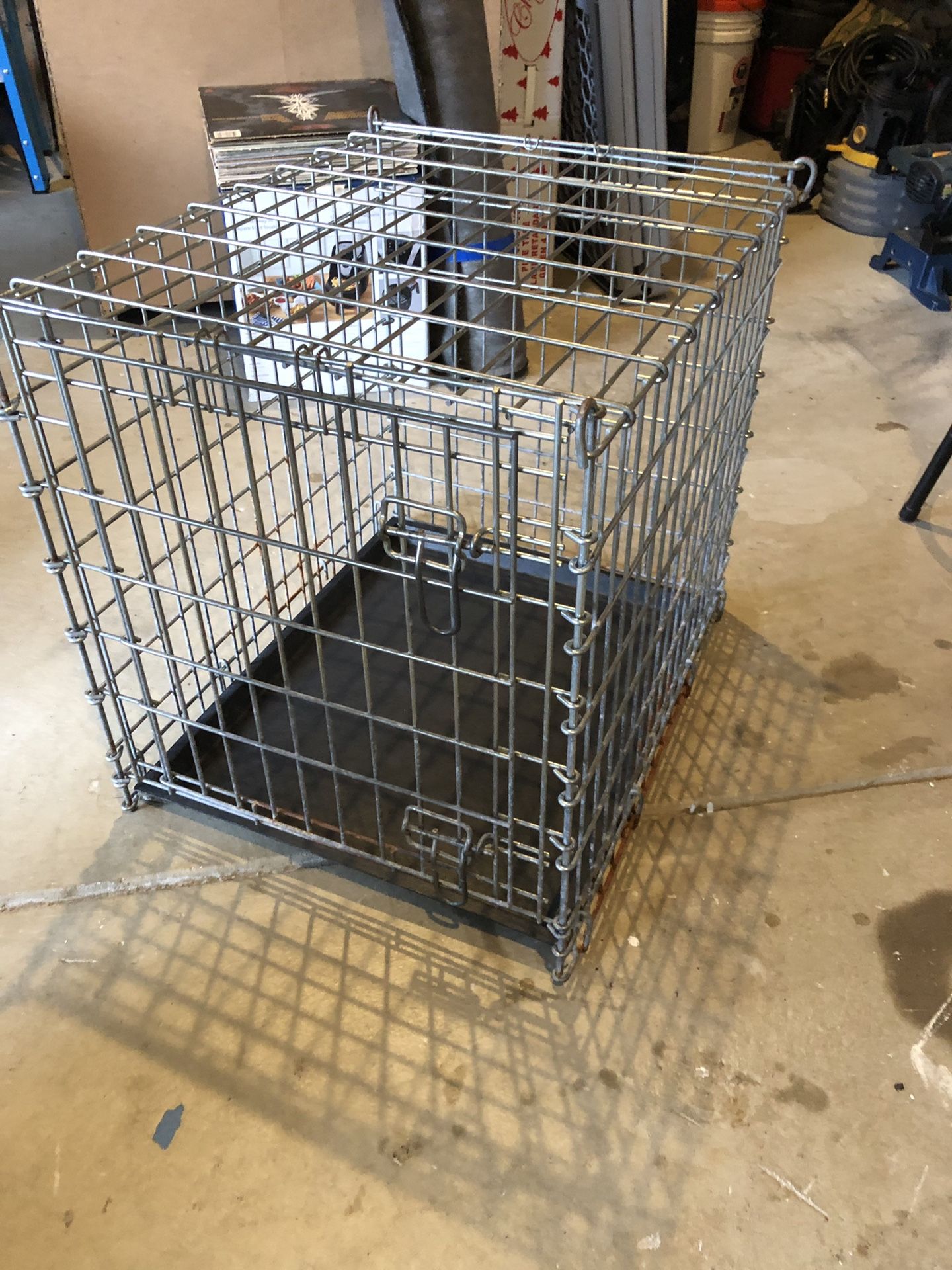 Small metal dog crate