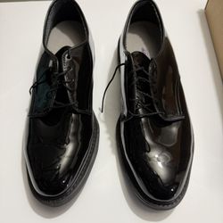 Black High Gloss Corfam Shoes - 11.5