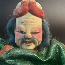 Early 20th Century Antique Chinese Opera Doll Puppet Handmade Hand Carved 19"  Item is being sold as is as pictured does have flaws.   Estate find, tr
