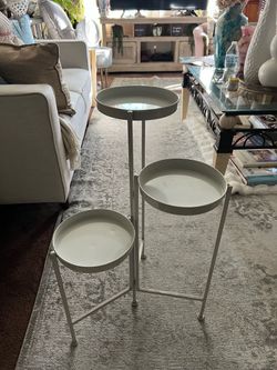 3-Tier Metal Plant Stand White