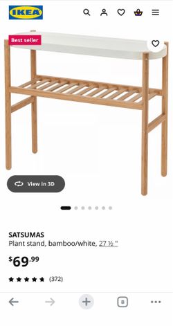 SATSUMAS Plant stand, bamboo/white