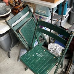 Vintage Folding Chair in Pine, 1970s  set of two