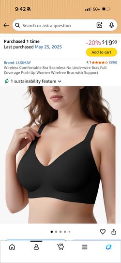 36DD Black Seamless Bra New in Box