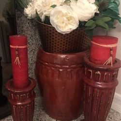 Set Of Candel Holder And Plant Holder