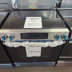 30 in. 5 Burner Element Slide-ln Electric Range in Stainless Steel with Crisp Mode