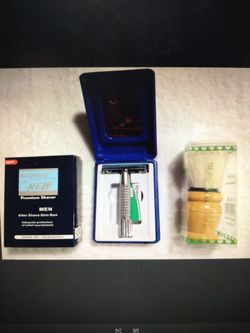 Men’s Classic Safety Razor Kit + Shaving Brush (Brand New)