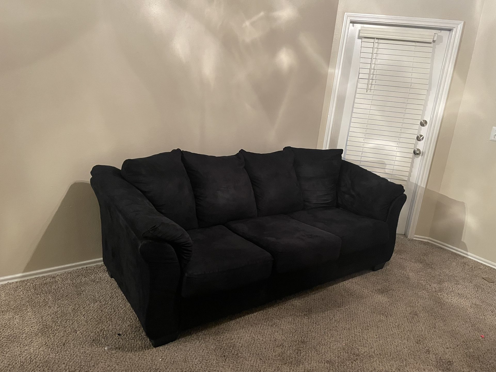 BLACK SUEDE SOFA